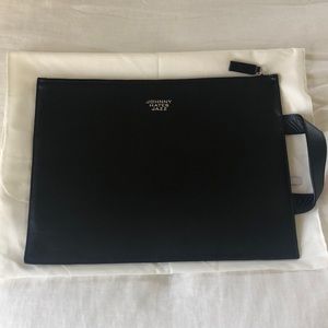 Johnny hates jazz black leather portfolio